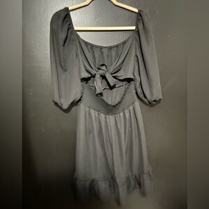 Women’s black bow tie back dress